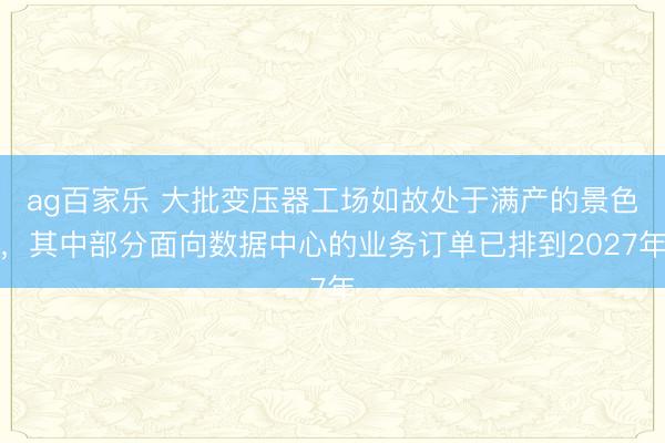 ag百家乐 大批变压器工场如故处于满产的景色，其中部分面向数据中心的业务订单已排到2027年