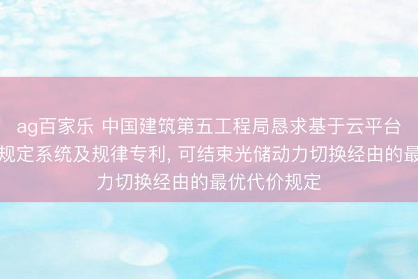 ag百家乐 中国建筑第五工程局恳求基于云平台的动力优化规定系统及规律专利， 可结束光储动力切换经由的最优代价规定