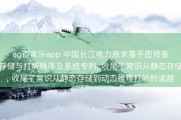 ag百家乐app 中国长江电力恳求基于图预备与推理优化的水电常识存储与打听秩序及系统专利, 收尾了常识从静态存储到动态推理打听的逾越