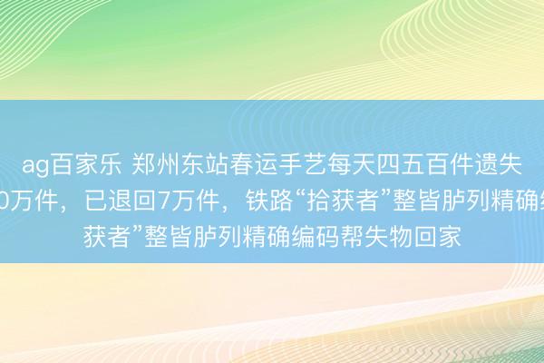 ag百家乐 郑州东站春运手艺每天四五百件遗失物；年失物超10万件，已退回7万件，铁路“拾获者”整皆胪列精确编码帮失物回家