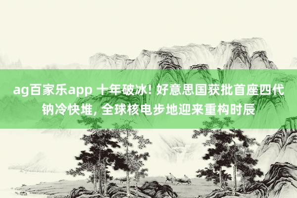 ag百家乐app 十年破冰! 好意思国获批首座四代钠冷快堆, 全球核电步地迎来重构时辰