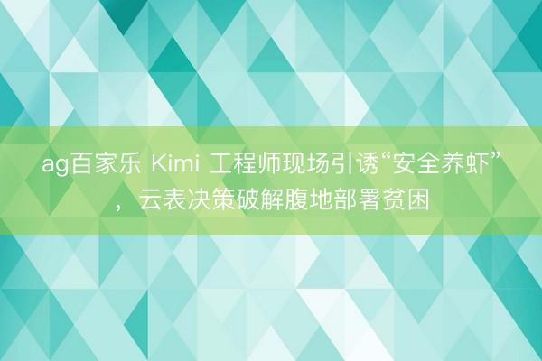 ag百家乐 Kimi 工程师现场引诱“安全养虾”,云表决策破解腹地部署贫困