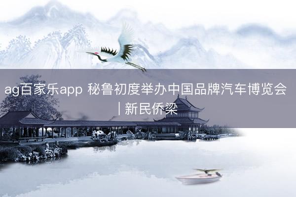 ag百家乐app 秘鲁初度举办中国品牌汽车博览会 | 新民侨梁