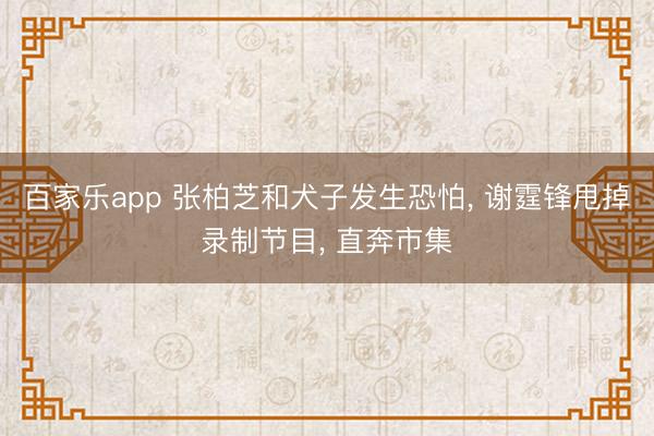 百家乐app 张柏芝和犬子发生恐怕, 谢霆锋甩掉录制节目, 直奔市集