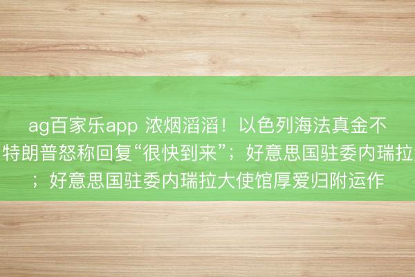 ag百家乐app 浓烟滔滔！以色列海法真金不怕火油厂遭袭生气，特朗普怒称回复“很快到来”；好意思国驻委内瑞拉大使馆厚爱归附运作