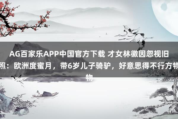 AG百家乐APP中国官方下载 才女林徽因忽视旧照：欧洲度蜜月，带6岁儿子骑驴，好意思得不行方物