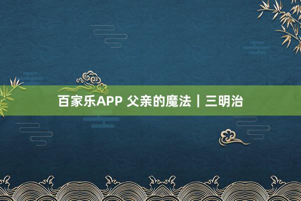 百家乐APP 父亲的魔法｜三明治