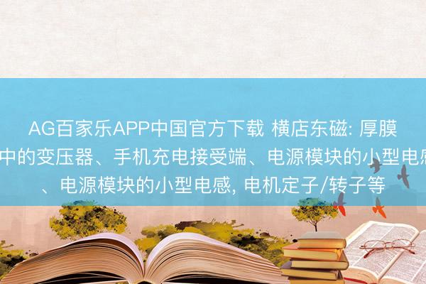 AG百家乐APP中国官方下载 横店东磁: 厚膜/薄带不错用于OBC中的变压器、手机充电接受端、电源模块的小型电感， 电机定子/转子等