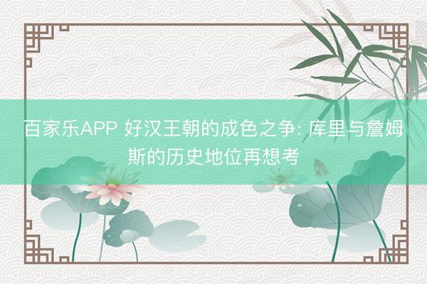 百家乐APP 好汉王朝的成色之争: 库里与詹姆斯的历史地位再想考